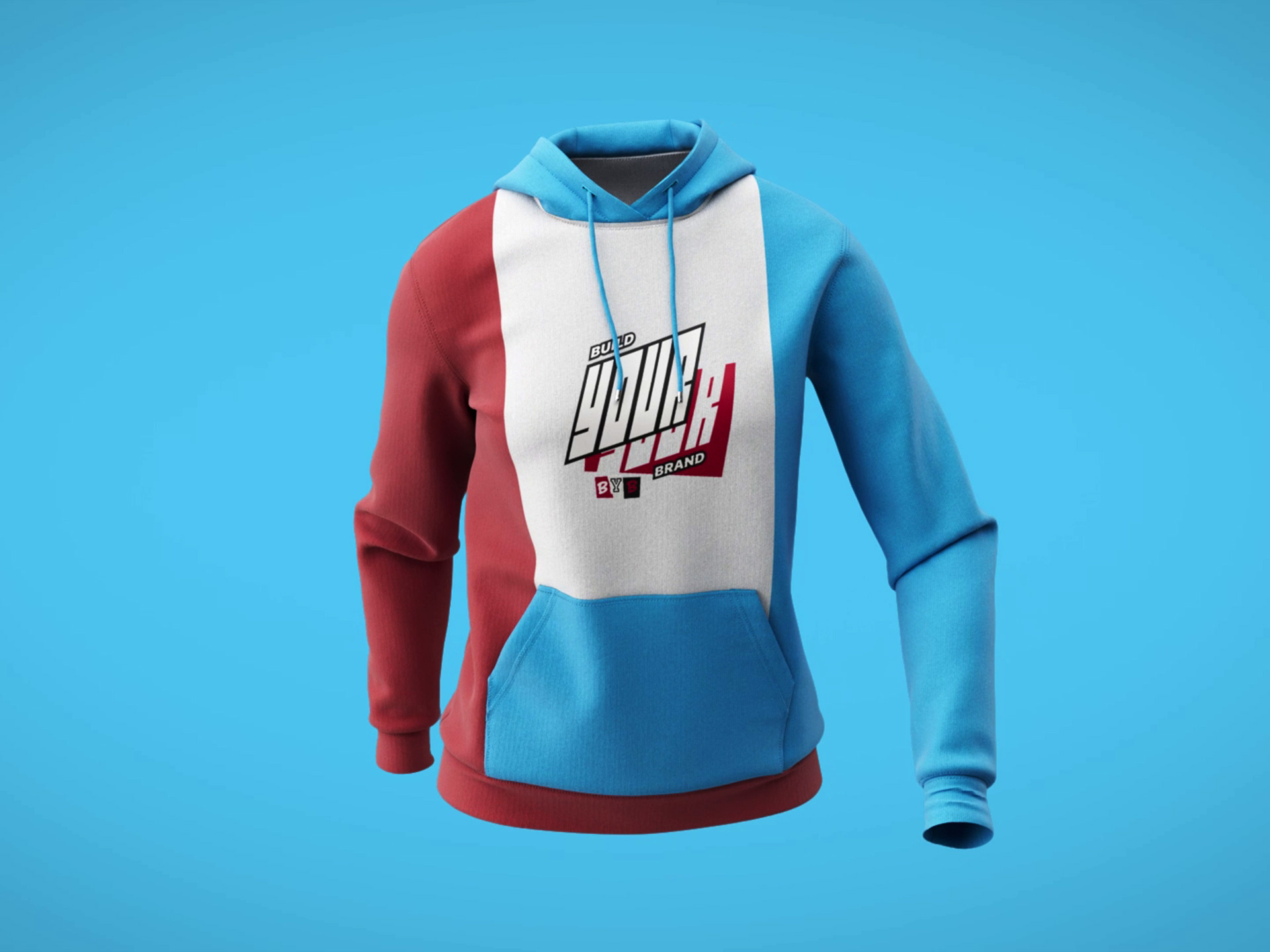 Women's fleece hoodie, morphing colorways 3D apparel animation